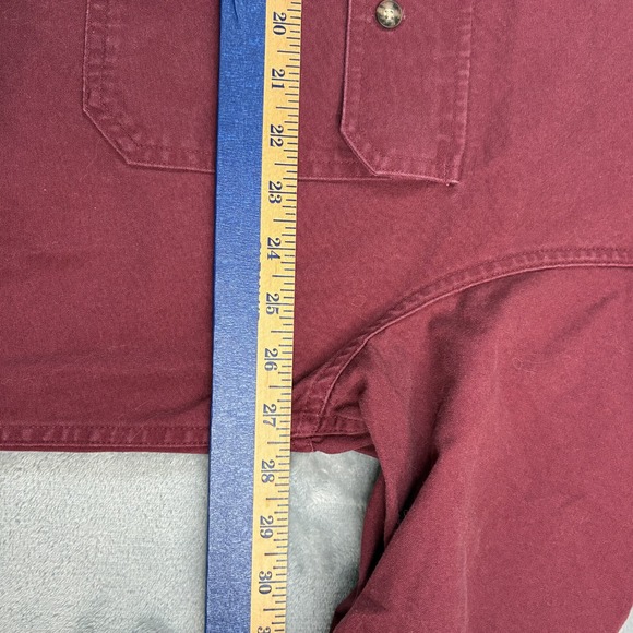 Cabelas Shirt Men's XL Reg Button Up Burgundy Red‎ Short Sleeve  Brush Popper - Picture 12 of 16
